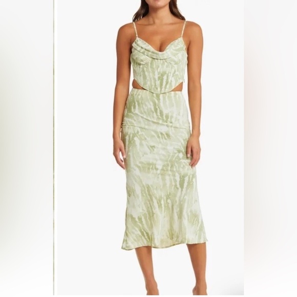 YELLOW THE LABEL CHLOROPHYLL CORSET TOP SAGE Size Small - Picture 3 of 11